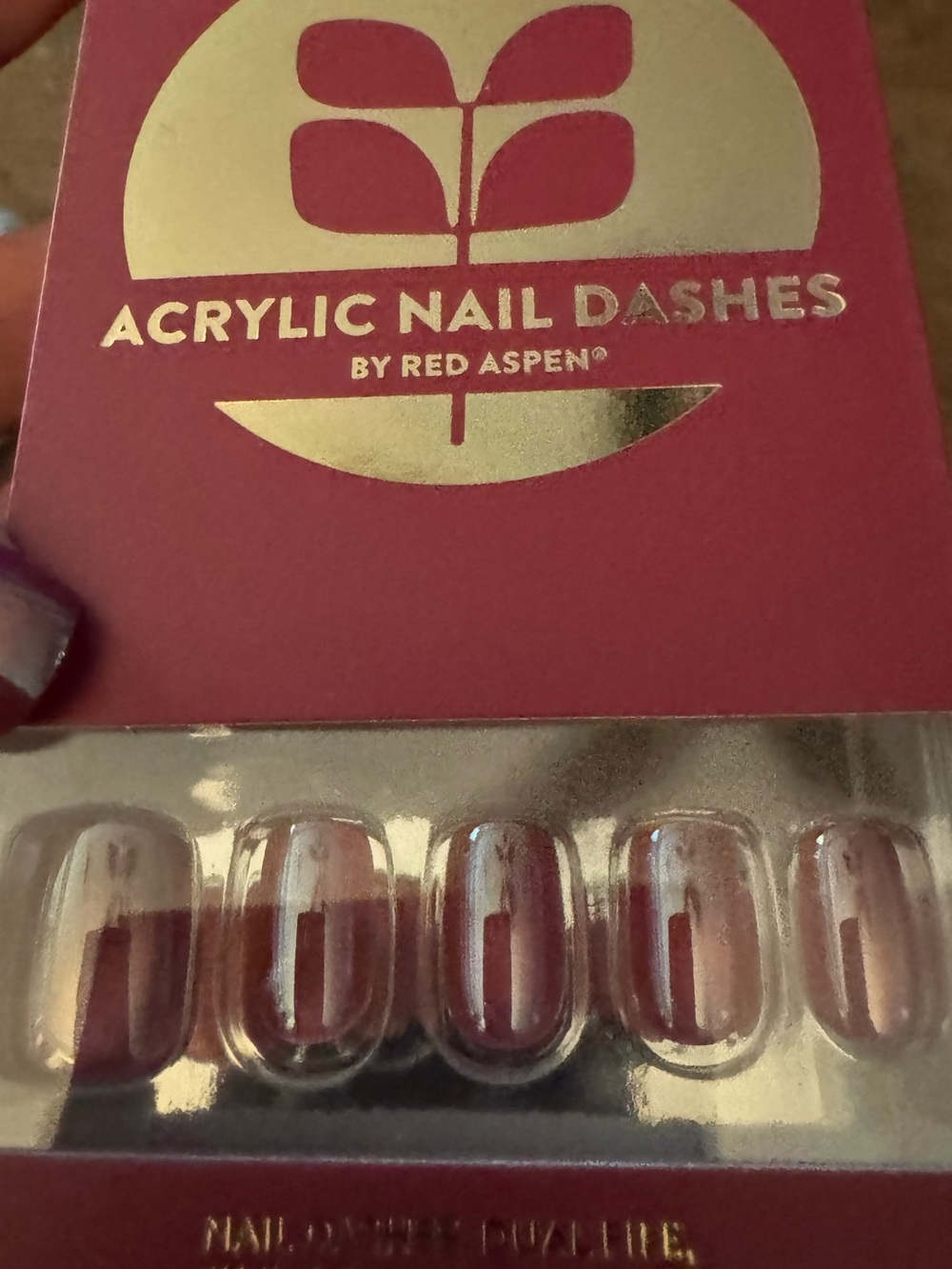 Red Aspen Acrylic Press on nails Twinkly Tonnie pink cats eye finish - Picture 7 of 7